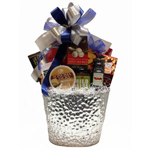 Winter-themed gift basket packed with the best, most thoughtful gourmet treats.