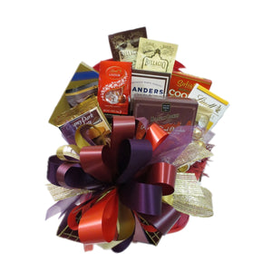 Decadent and deluxe gourmet gift basket.